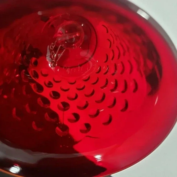 Vintage Fenton Ruby Red Amberina Hobnail Bell Glass Bell - Picture 6 of 8